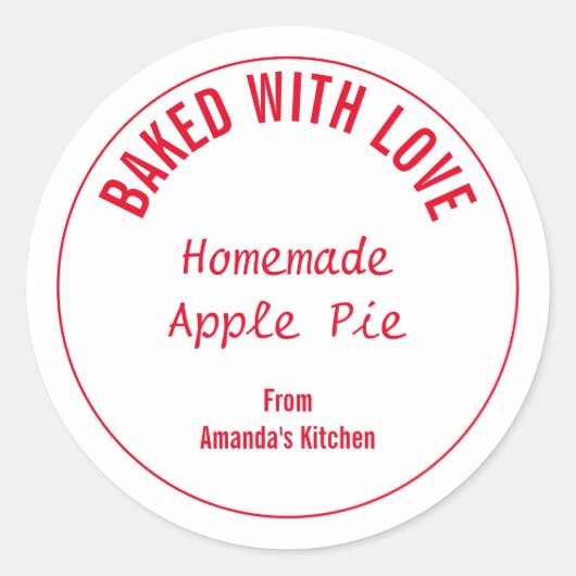 Hausgemachte Weihnachtsgeschenk Gastgeschenk Red W Runder Aufkleber (Vorderseite)