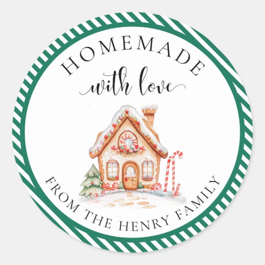 hausgemachte Weihnachtsgeschenke mit Weihnachtskle Runder Aufkleber (Vorderseite)