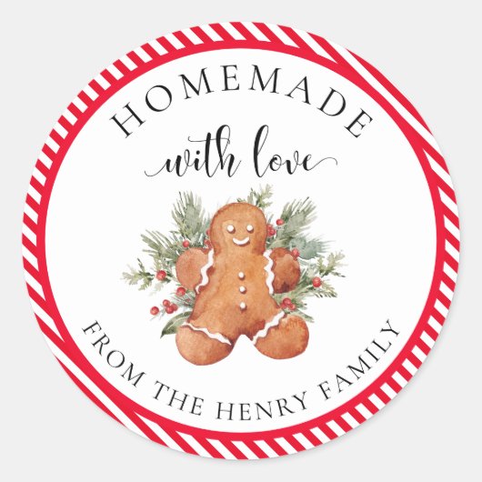hausgemachte Weihnachtsgeschenke mit Weihnachtskle Runder Aufkleber (Vorderseite)