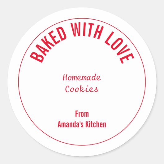 Hausgemachte Weihnachtskekse Geschenk Gastgeschenk Runder Aufkleber (Vorderseite)