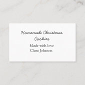 Hausgemachte Weihnachtskekse mit Liebe geben den N Visitenkarte (Rückseite)