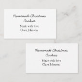 Hausgemachte Weihnachtskekse mit Liebe geben den N Visitenkarte (Vorne/Hinten)