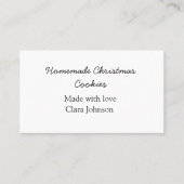 Hausgemachte Weihnachtskekse mit Liebe geben den N Visitenkarte (Vorderseite)
