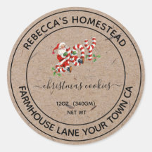 Hausgemachte Weihnachtskekse Vintag Santa Labels