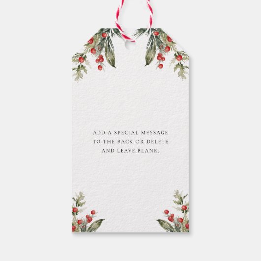 Hausgemachte Weihnachtsmarken mit Liebe Geschenkanhänger (Rückseite)