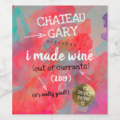 Hausgemachte Wein personalisiert Label chaotischen Weinetikett (Einzelnes Label)