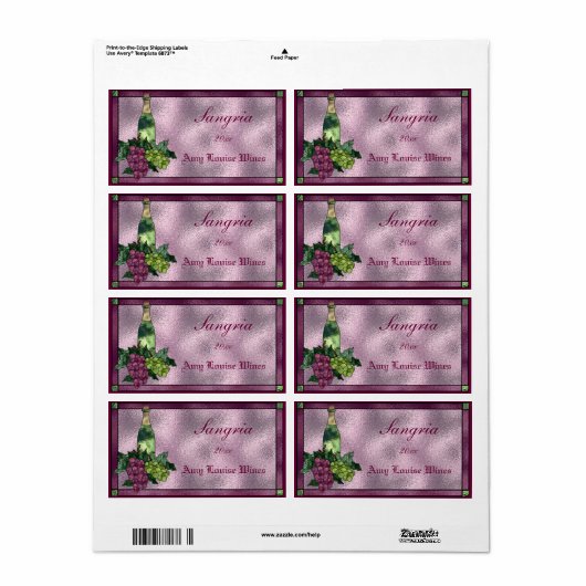 hausgemachte Weinetiketten (Vorne)