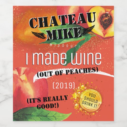 Hausgemachte Weinmatte malen Gold personalisiert Weinetikett (Einzelnes Label)