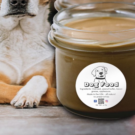 Hausgemachte Weißhunde-Leckereien Haustierfutter Runder Aufkleber