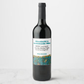 Hausgemachte Wine Warning Custom Sonnenblume Aquam Weinetikett (Vorderseite)