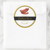 Hausgemachte Würste Barbecue Sauce GRILLEN Label Runder Aufkleber (Tasche)