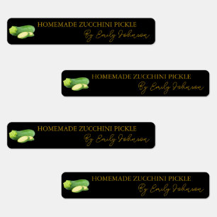 Hausgemachte Zucchini Pickle Thin Label Etiketten