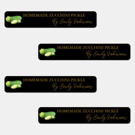 Hausgemachte Zucchini Pickle Thin Label Etiketten (Gruppe)