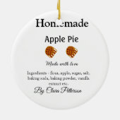 Hausgemachter Apfelkuchen aus Liebe mit Zutaten Keramik Ornament (Hinten)
