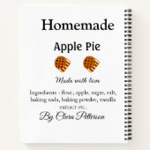 Hausgemachter Apfelkuchen aus Liebe mit Zutaten Notizblock (Rückseite)