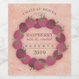 Hausgemachter Himbeerwein personalisiert Weinetikett