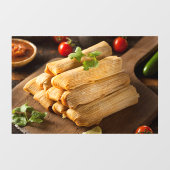 Hausgemachter Mais Huhn Tamales Mexikanisches Rest Fensteraufkleber