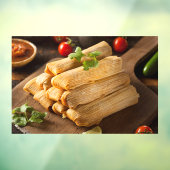 Hausgemachter Mais Huhn Tamales Mexikanisches Rest Fensteraufkleber