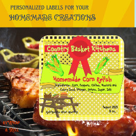 Hausgemachter Mais lockert individuell anpassbare Quadratischer Aufkleber