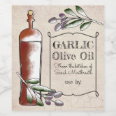 Hausgemachter Olivenölessig Zuhause-Konservenetike Weinetikett (Einzelnes Label)