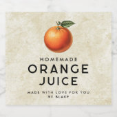 Hausgemachter Orangensaft Alkoholflaschenetikett (Einzelnes Label)