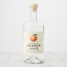 Hausgemachter Orangensaft Alkoholflaschenetikett