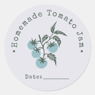 Hausgemachter Tomatenmarmelade-Einmachdatum Pastel Runder Aufkleber