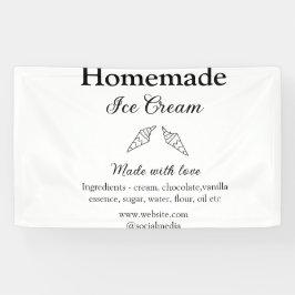 Hausgemachtes Eis und Zutaten aus Liebe Banner