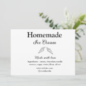 Hausgemachtes Eis und Zutaten aus Liebe Einladung (Stehend Vorderseite)
