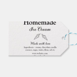 Hausgemachtes Eis und Zutaten aus Liebe Geschenkanhänger