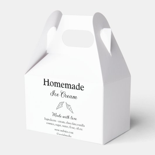 Hausgemachtes Eis und Zutaten aus Liebe Geschenkschachtel (Vorderseite)