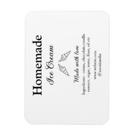 Hausgemachtes Eis und Zutaten aus Liebe Magnet