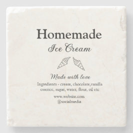 Hausgemachtes Eis und Zutaten aus Liebe Steinuntersetzer