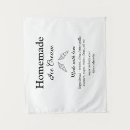 Hausgemachtes Eis und Zutaten aus Liebe Wandteppich