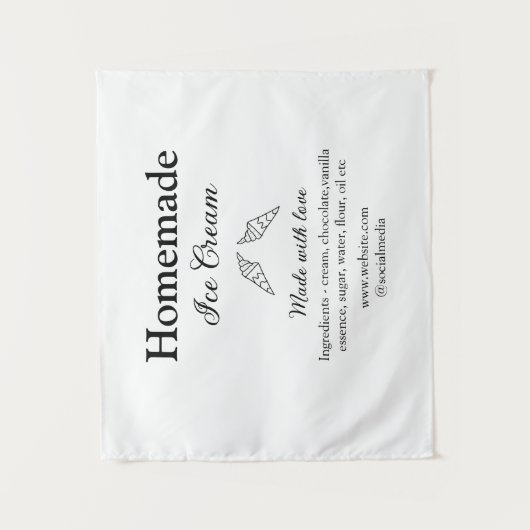 Hausgemachtes Eis und Zutaten aus Liebe Wandteppich (Vorderseite)