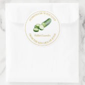 Hausgemachtes Gurkenholz-Etikett | weiß Runder Aufkleber (Tasche)