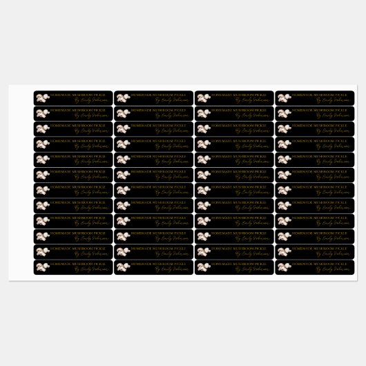 Hausgemachtes Pilzpfeifen-Siegel Etiketten (Blatt)