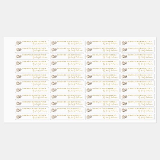 Hausgemachtes Pilzpfeifen-Siegel Etiketten (Blatt)