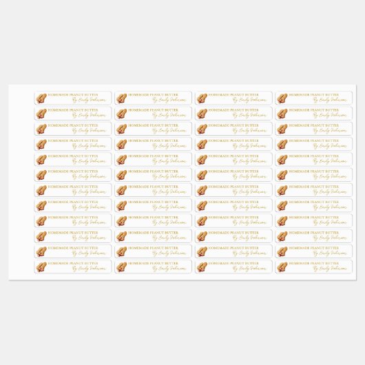 Hausgemachtes Siegel für Erdnussbutter Etiketten (Blatt)
