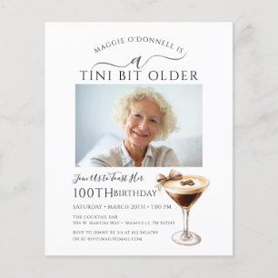 HAUSHALT 100. Geburtstag Foto Martini Einladung