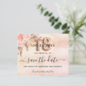 Haushalt 18. Geburtstag Pampas Rose Save the Date (Stehend Vorderseite)