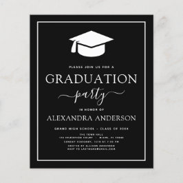 Haushalt 2022 Graduation Party Black Invitation Fl Flyer