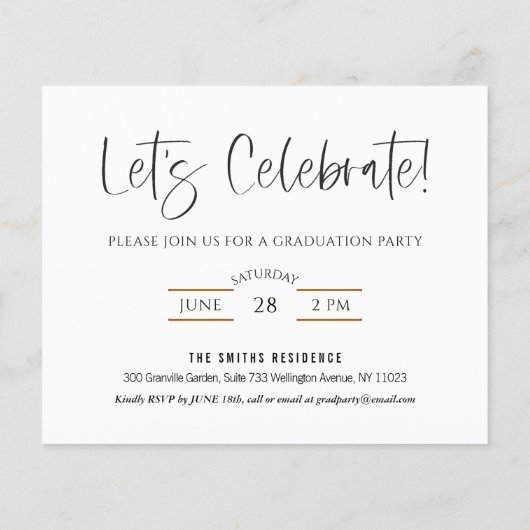 HAUSHALT 2022 - Hallo Graduate Moderne Grad Einlad Flyer (Hinten)