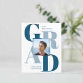 HAUSHALT 2023 Modernes Blue Script 2 Foto Einladun (Stehend Vorderseite)