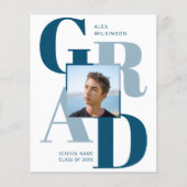 HAUSHALT 2023 Modernes Blue Script 2 Foto Einladun (Vorderseite)