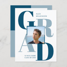 HAUSHALT 2023 Modernes Blue Script 2 Foto Einladun