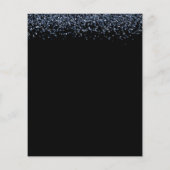 Haushalt 2024 Grad Party Blue Glitzer Black Invite (Rückseite)