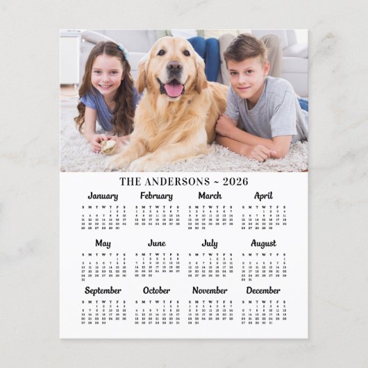 Haushalt 2026 Benutzerdefiniertes Foto 12 Monate K (Vorderseite)