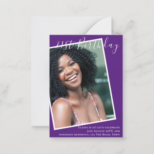 HAUSHALT 21. Geburtstag Einladung FOTO Keepake (Vorderseite)