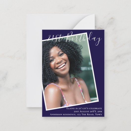 HAUSHALT 21. Geburtstag Einladung FOTO Keepake (Vorderseite)